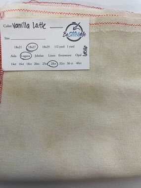 3/$30 Vanilla Latte Fabric - Neutral Cream Cross-Stitch 28 ct